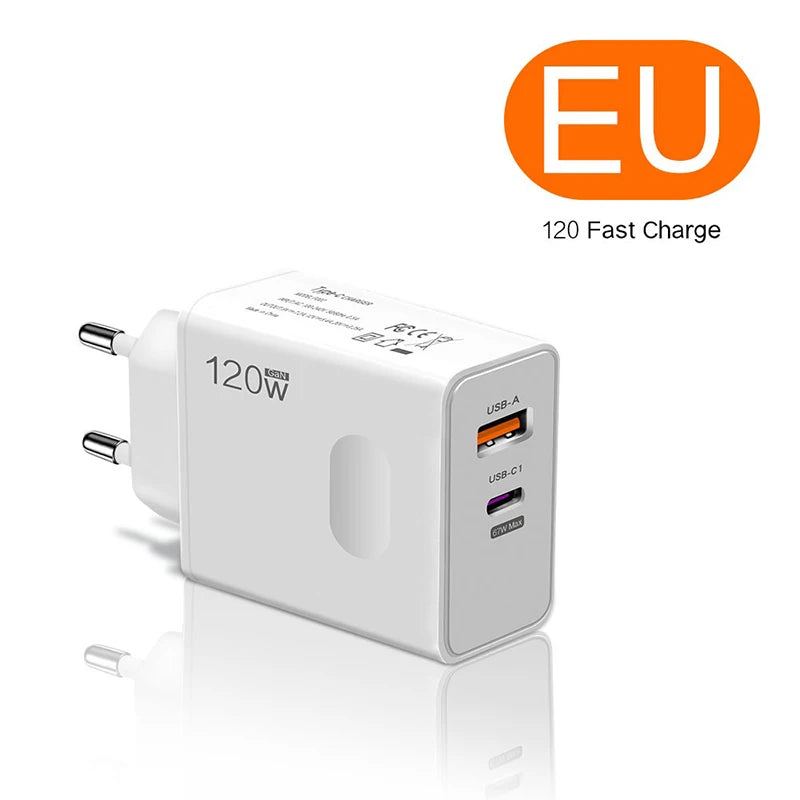 CARREGADOR DE CARGA RÁPIDA 120W Original Fast ChargIng 2 Portas