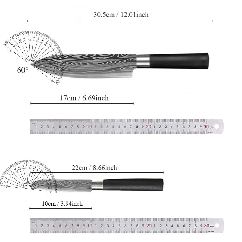 Conjunto de Facas Para Cozinha! PADRÃO DAMASCO A LASER. " FACAS DO CHEFE!