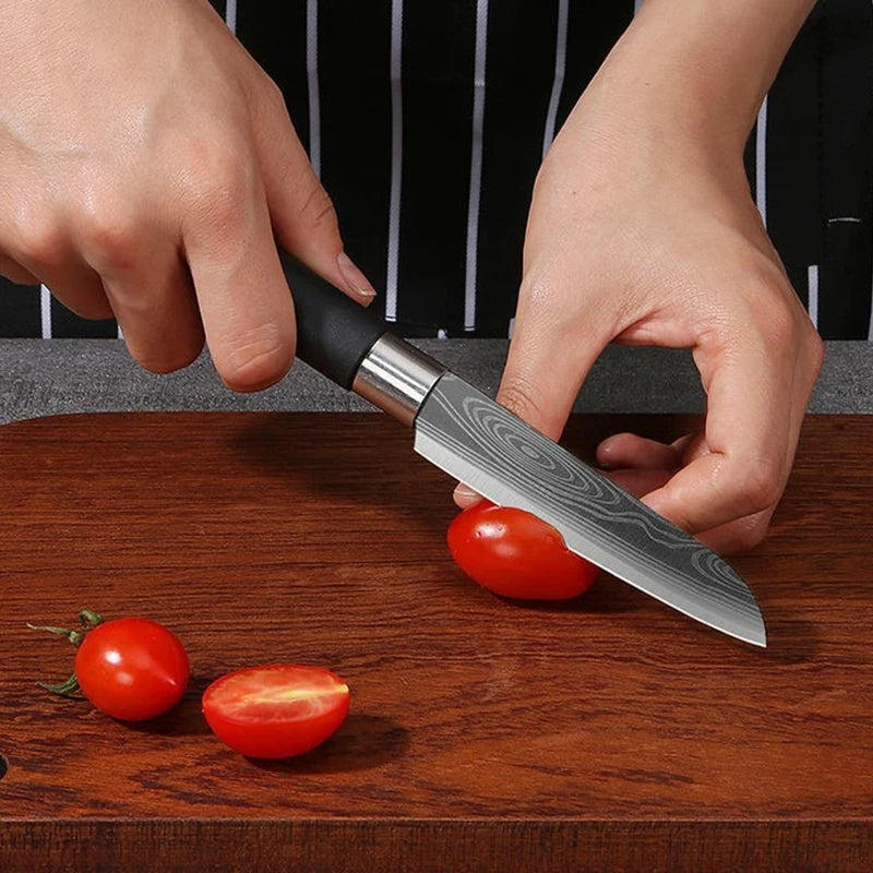 Conjunto de Facas Para Cozinha! PADRÃO DAMASCO A LASER. " FACAS DO CHEFE!