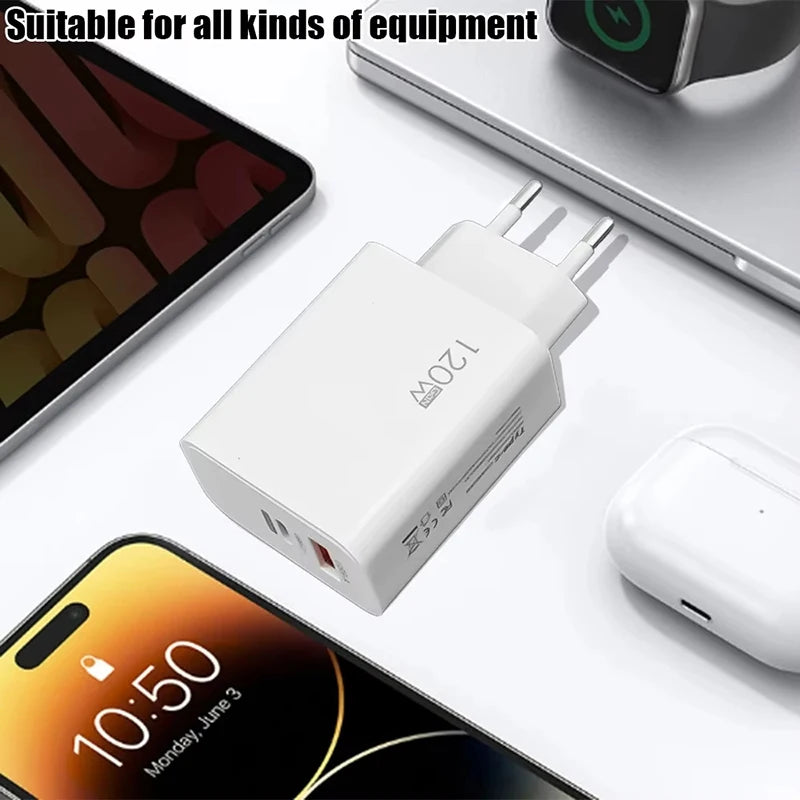 CARREGADOR DE CARGA RÁPIDA 120W Original Fast ChargIng 2 Portas